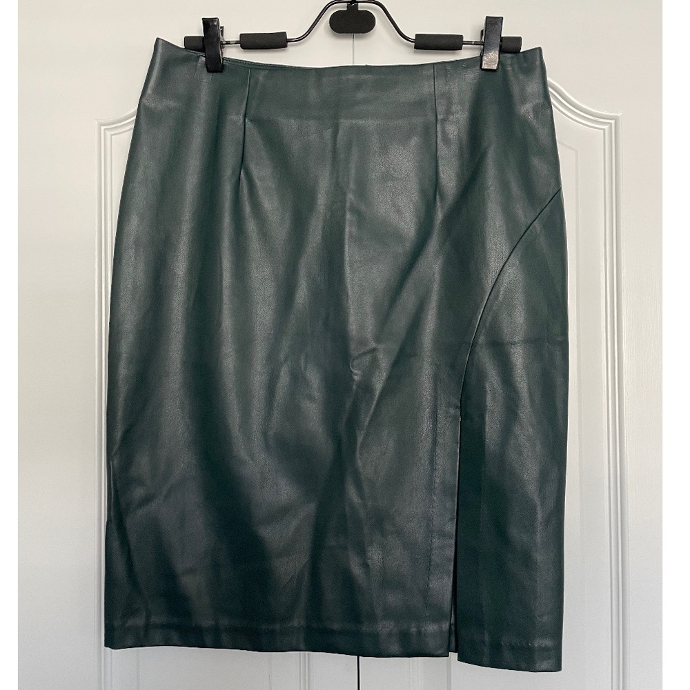 Forever21 midi faux leather skirt with slit